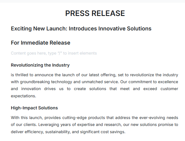 Free AI Press Release Generator Free Press Release Maker Online