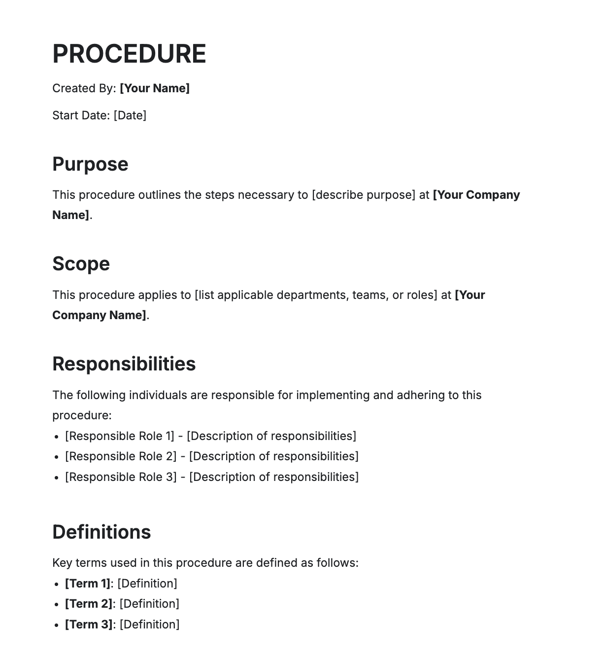 Procedure Generator