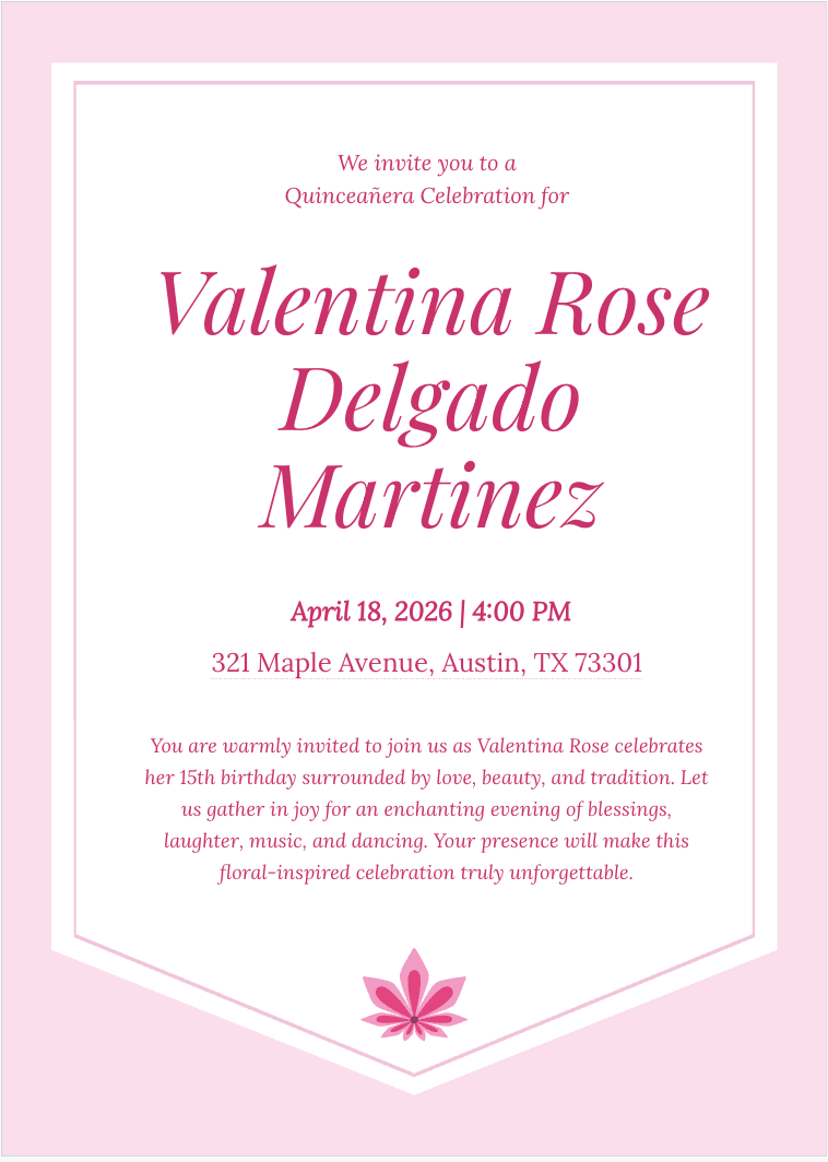 Quinceañera Invitation Generator