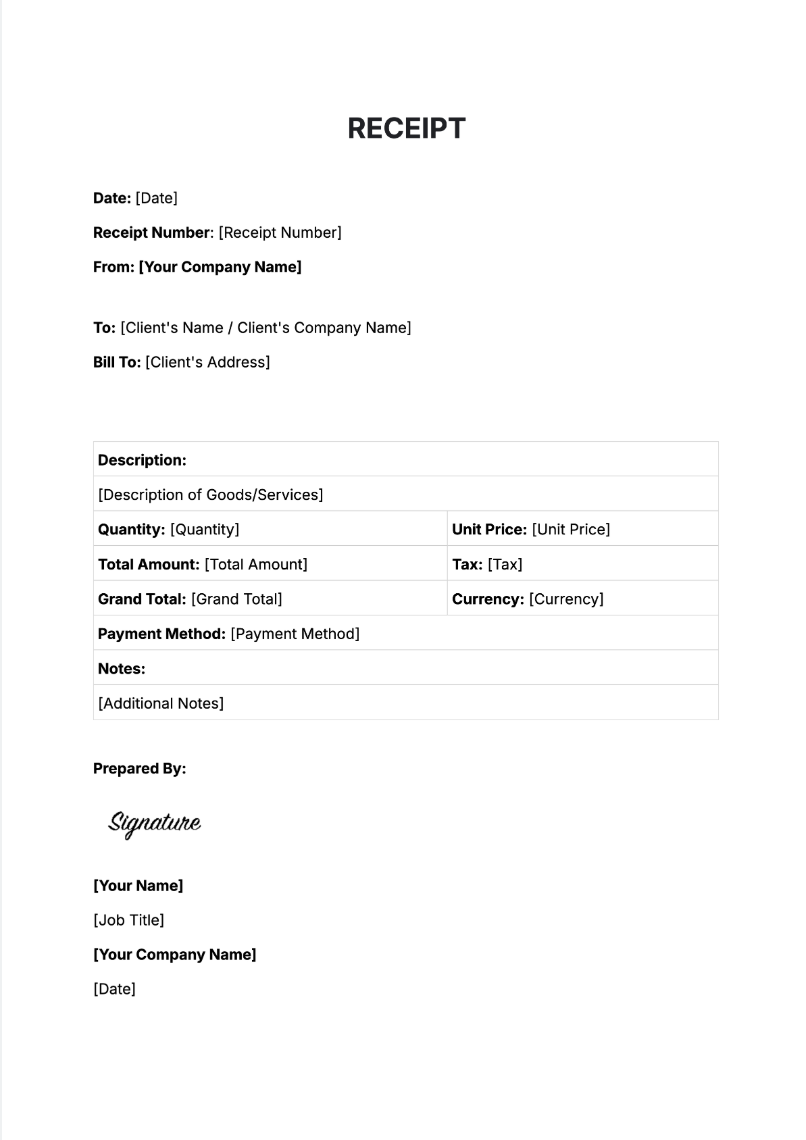 Free AI Receipt Generator, Free Receipt Maker Online Tool