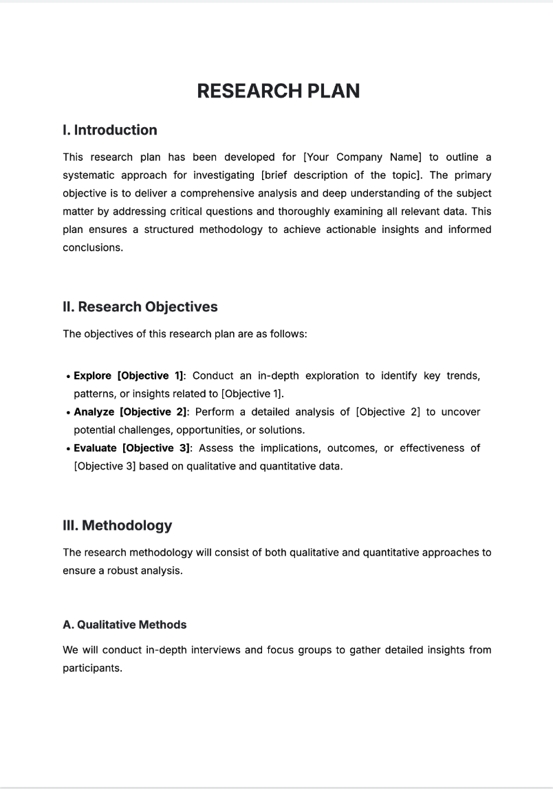 Research Plan Generator