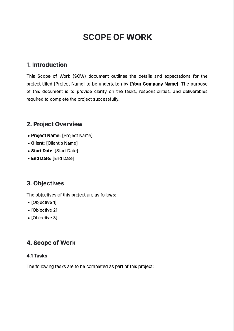 Scope of Work Generator