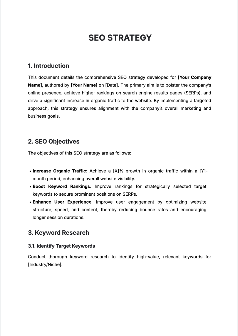 SEO Strategy Generator