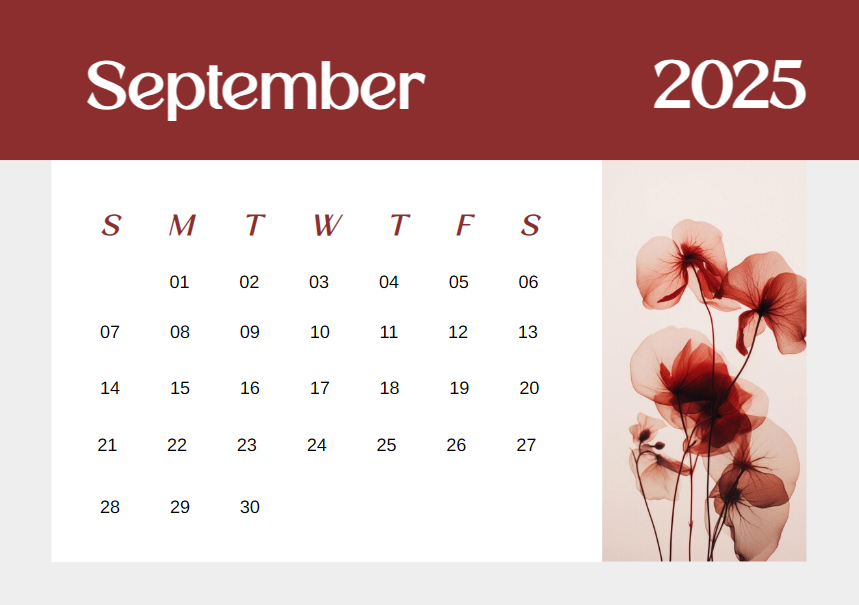 September Calendar Generator 2025
