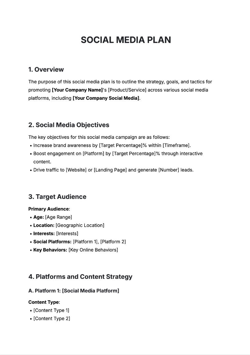 Social Media Plan Generator