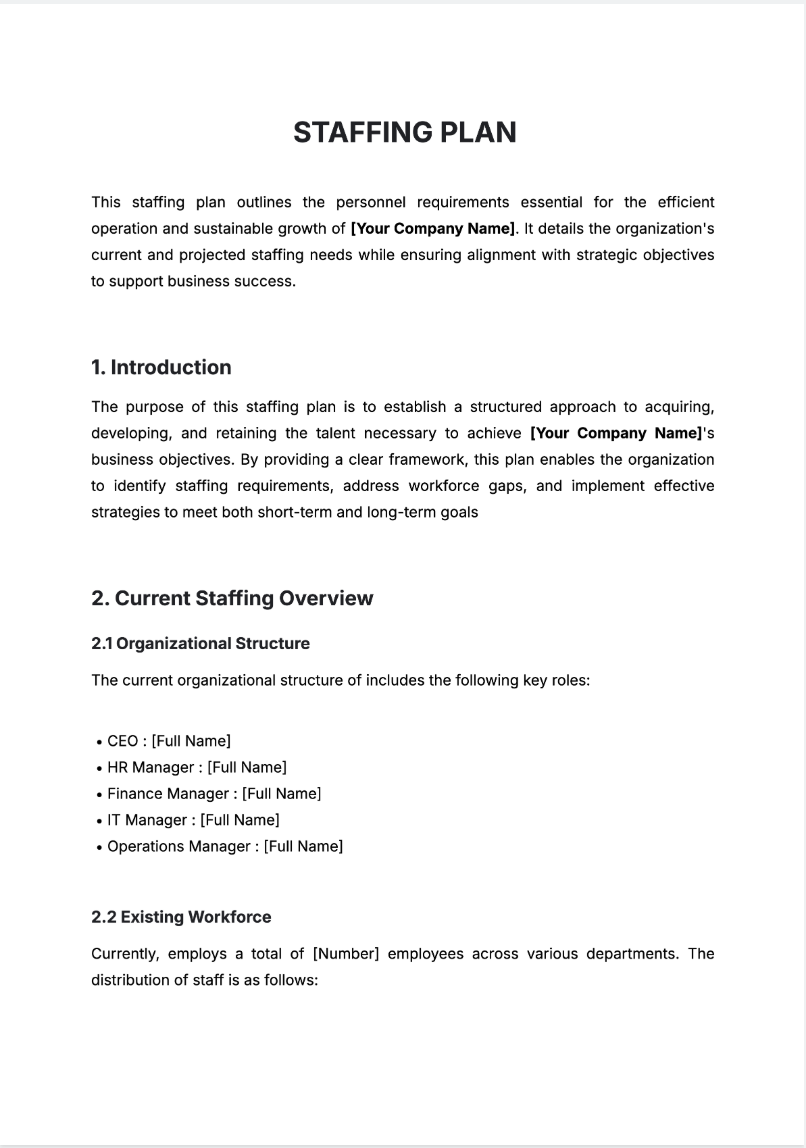 Staffing Plan Generator