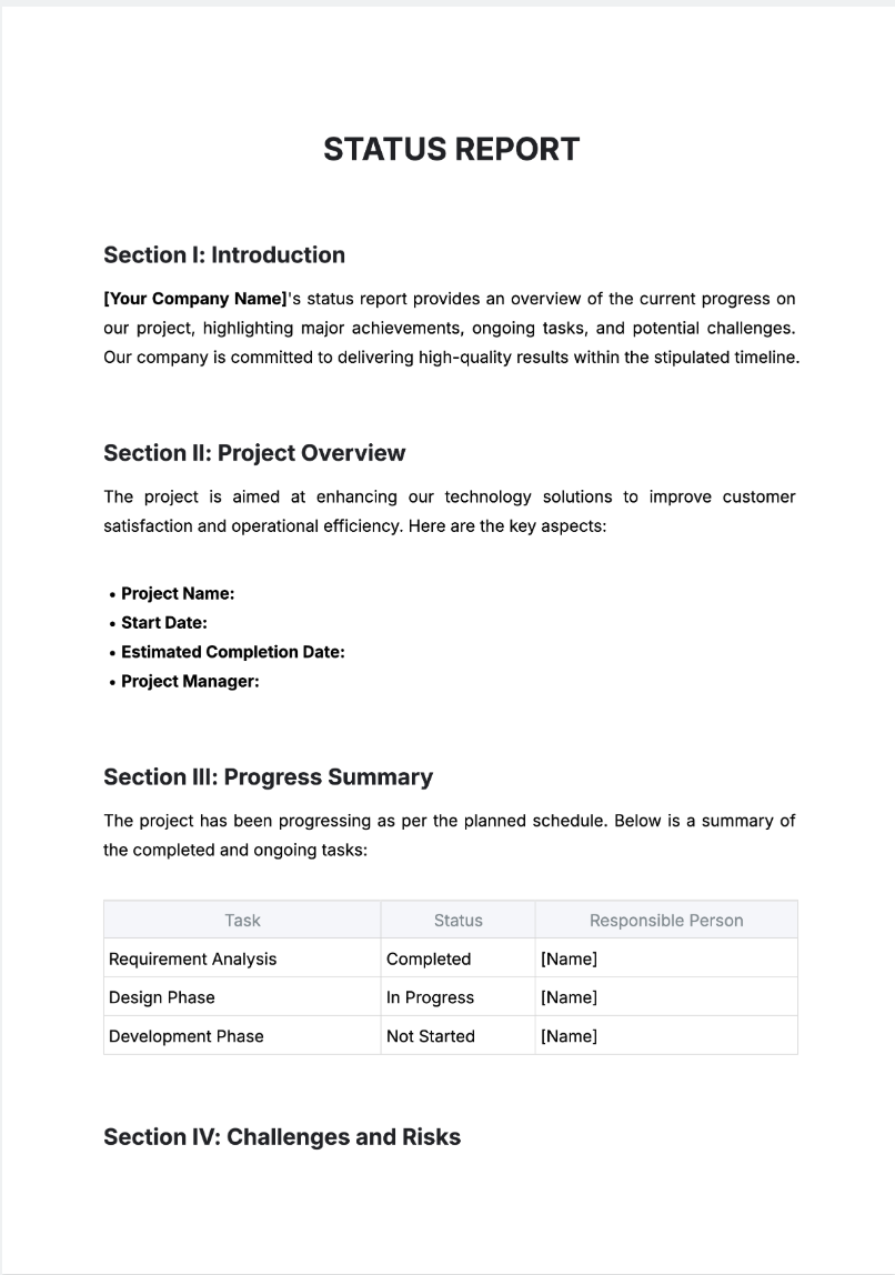 Status Report Generator