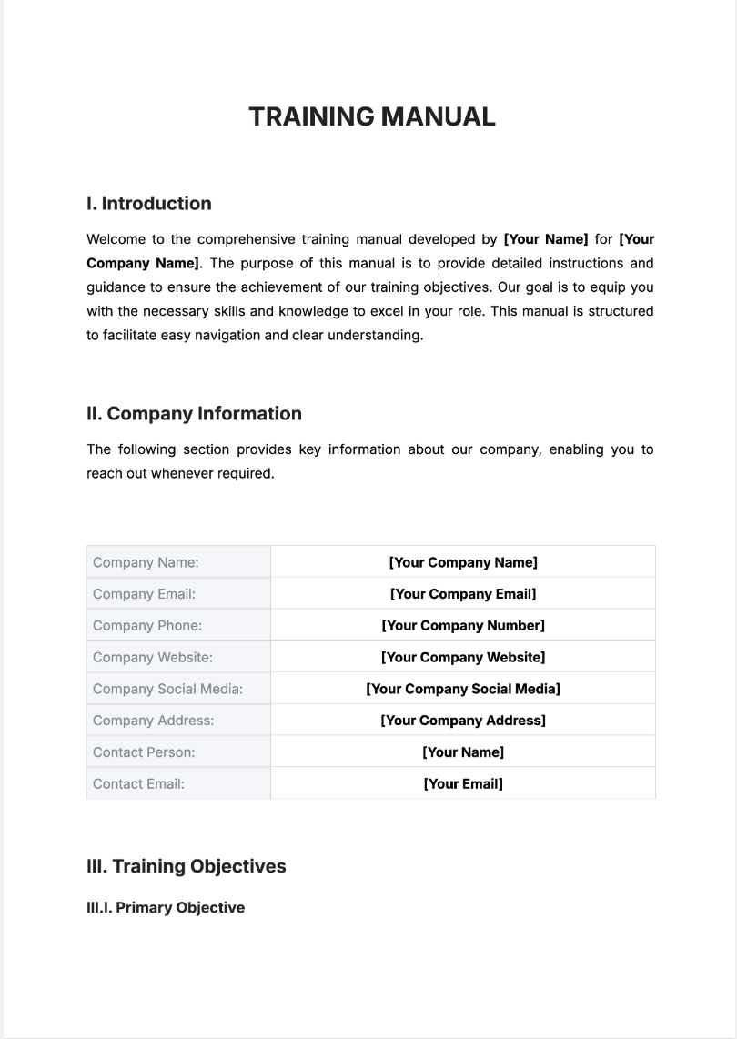Training Manual Generator