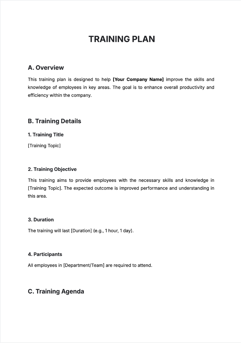 Training Plan Generator