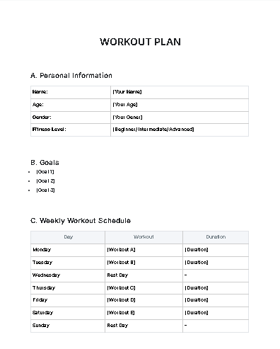Workout Plan Generator