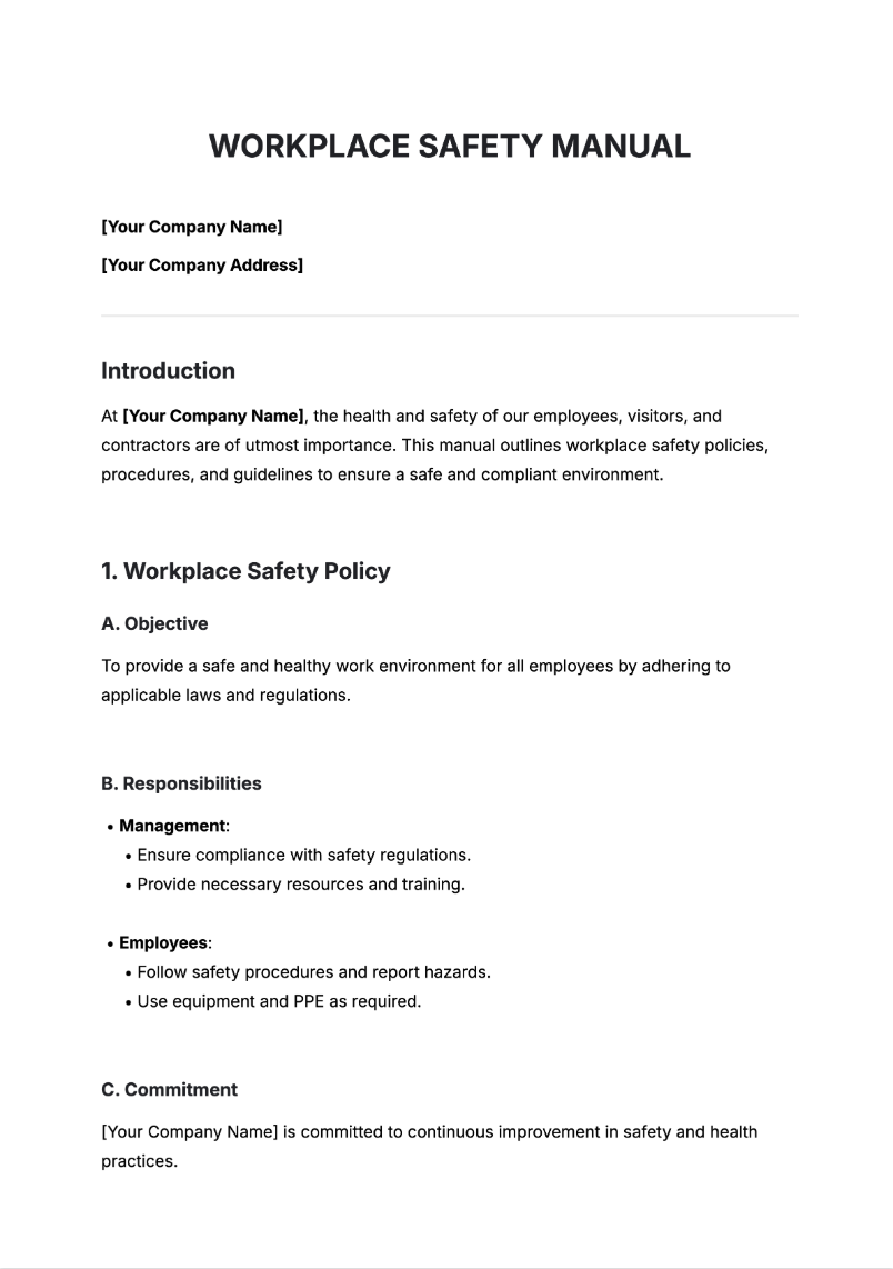 Workplace Safety Manual Generator