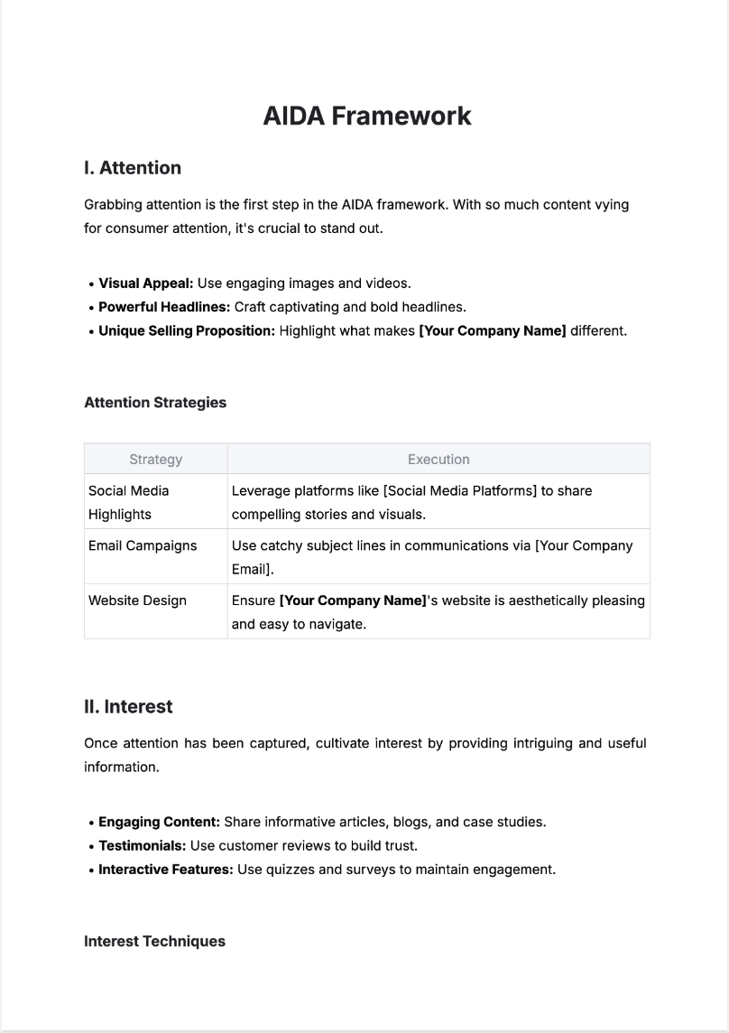 AIDA Framework