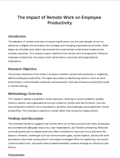 Research Paper Generator
