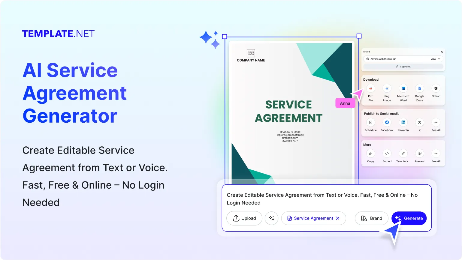 Free AI Service Agreement Generator, Free Service Agreement Maker Online