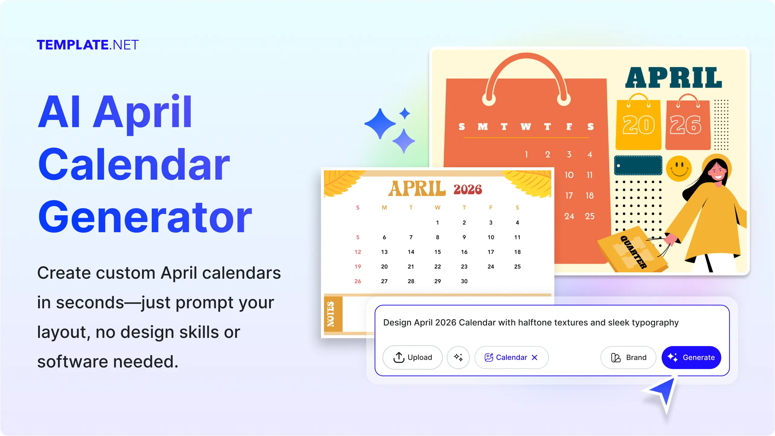 Free AI April Calendar Generator, Free AI April Calendar Maker Online