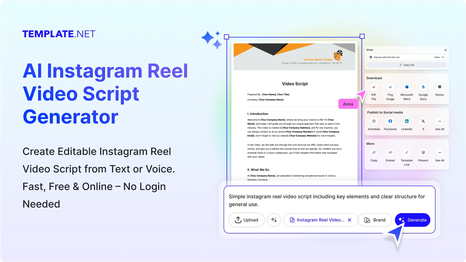 Free AI Instagram Reel Video Script Generator, Free Reels Script Maker Online