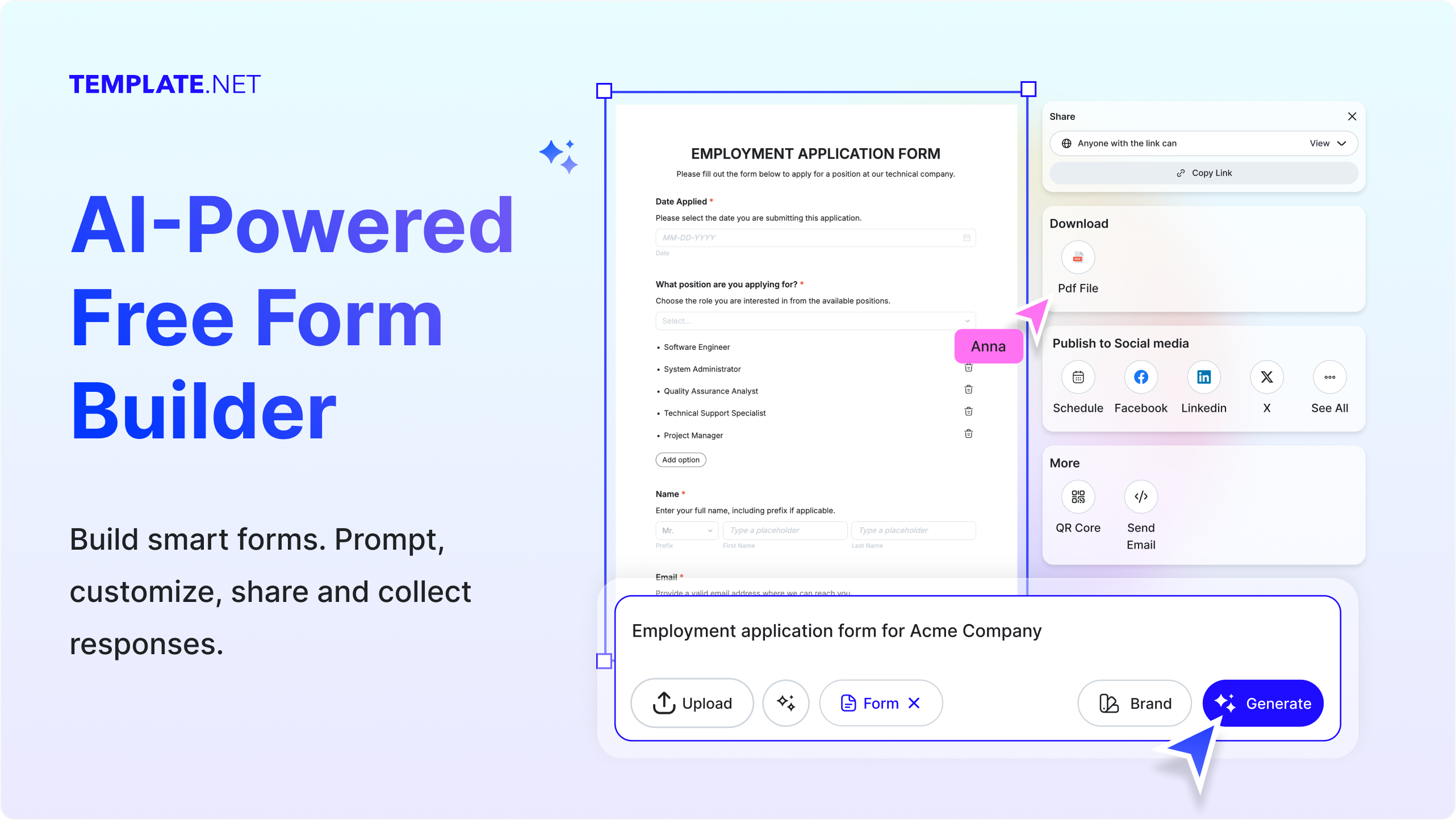 Free AI Form Builder, Free Editable Form Generator Online