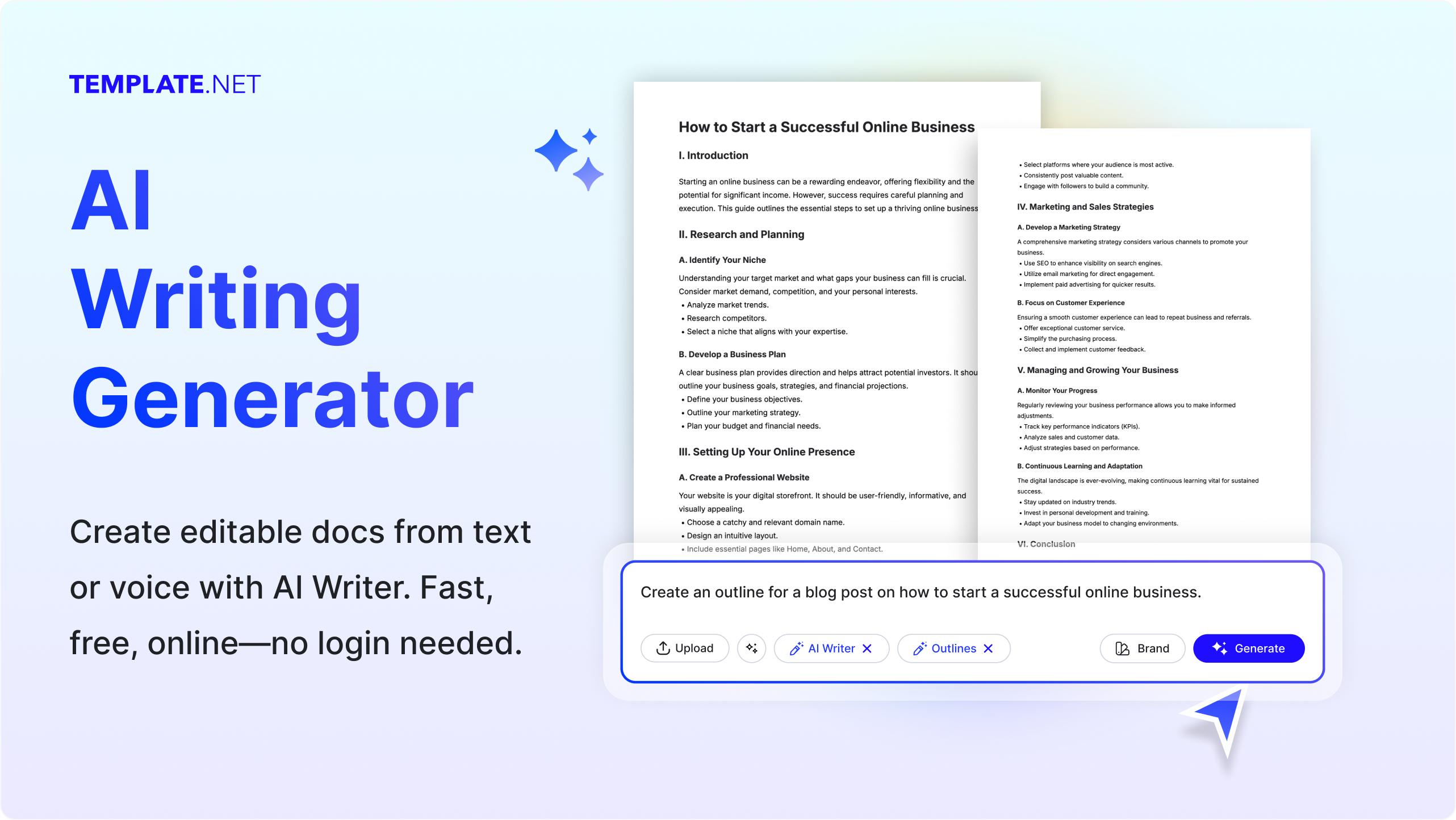 Free AI Writing Assistant, Free Writing Generator Online