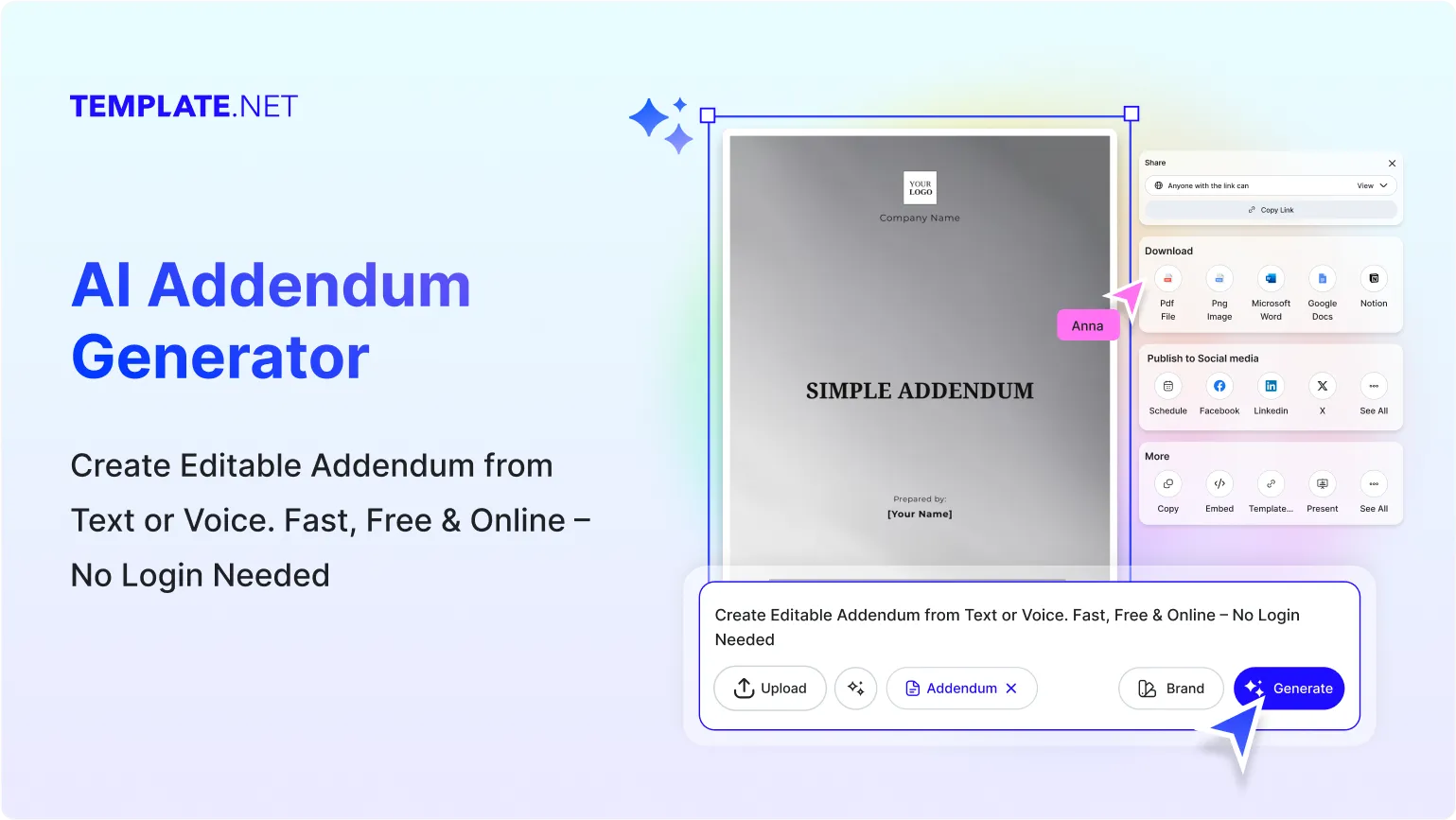Free AI Addendum Generator, Free Addendum Maker Online