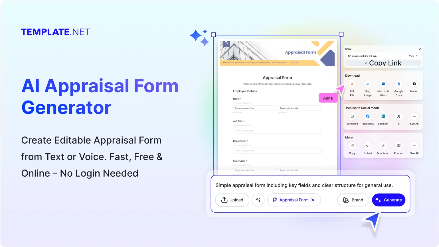 Free AI Appraisal Form Builder, Free Editable Appraisal Form Generator
