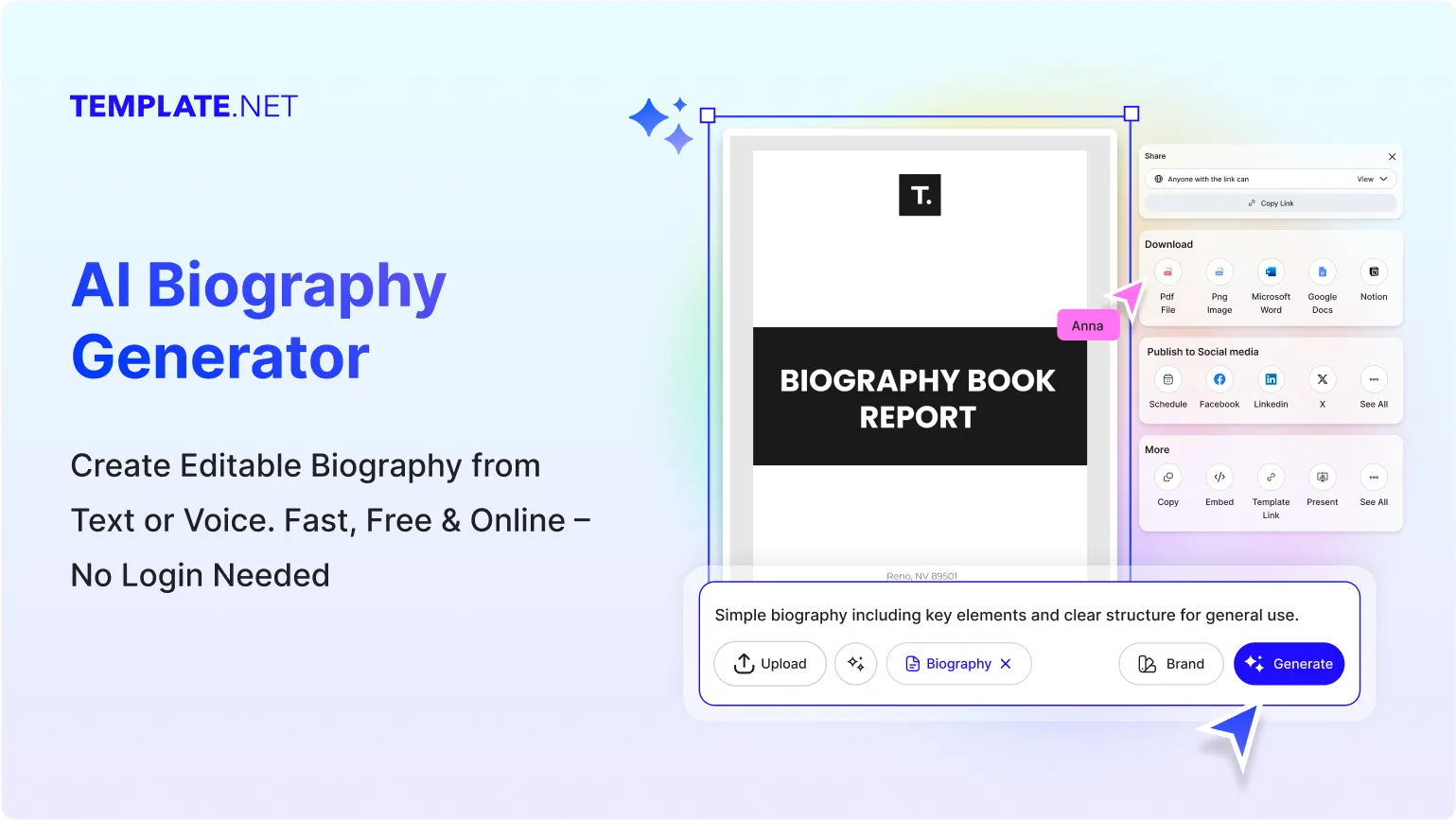Free AI Biography Generator, Free AI Bio Maker Online