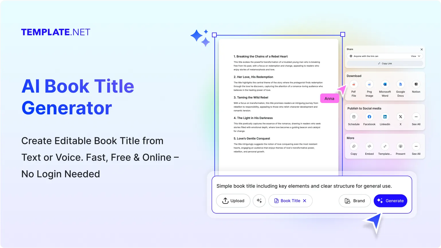 Free AI Book Title Generator, Free Book Name Maker Online
