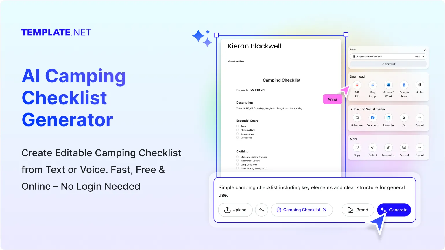 Free AI Camping Checklist Generator, Free Camping Checklist Maker Online