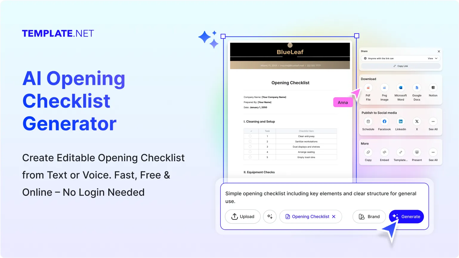 Free AI Opening Checklist Generator, Free Opening Checklist Maker Online