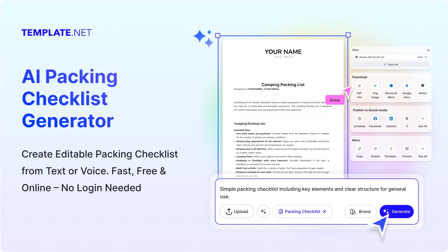 Free AI Packing Checklist Generator, Free Packing List Maker Online