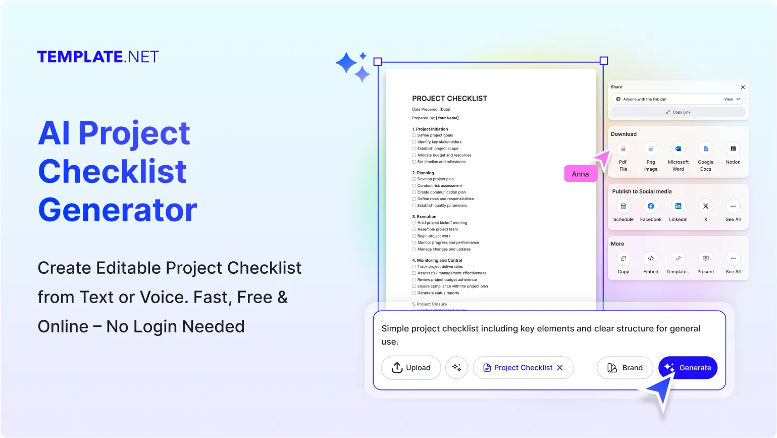 Free AI Project Checklist Generator, Free Project Checklist Maker Online