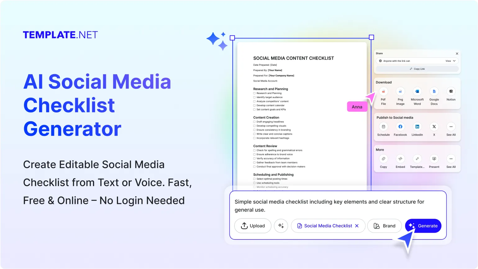 Free AI Social Media Checklist Generator, Free Social Media Checklist Maker Online