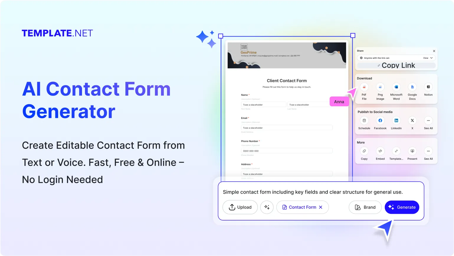 Free AI Contact Form Generator, Free Contact Form Maker Online