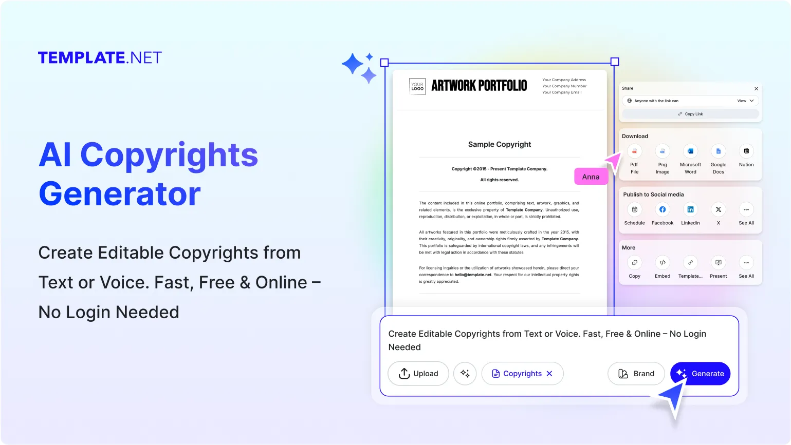 Free AI Copyrights Generator, Free Copyright Notice Maker Online