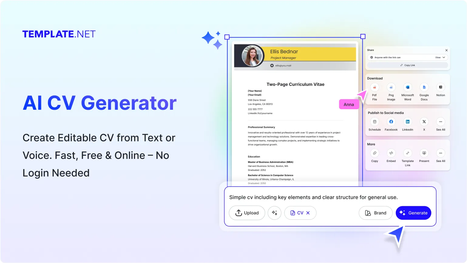Free AI CV Generator, Free CV Maker Online