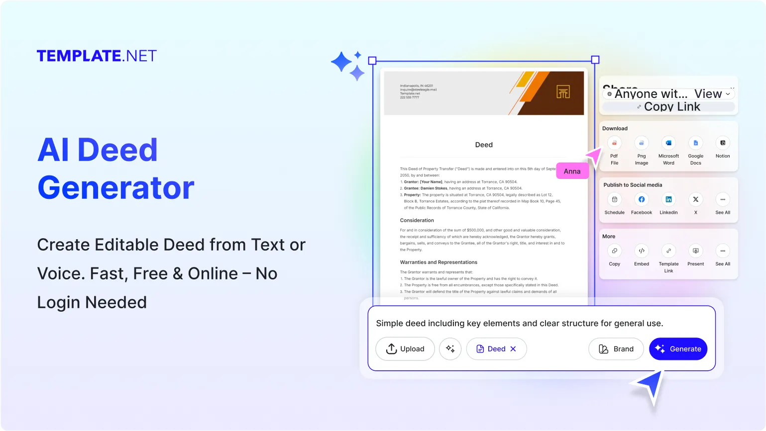 Free AI Deed Generator, Free Deed Maker Online