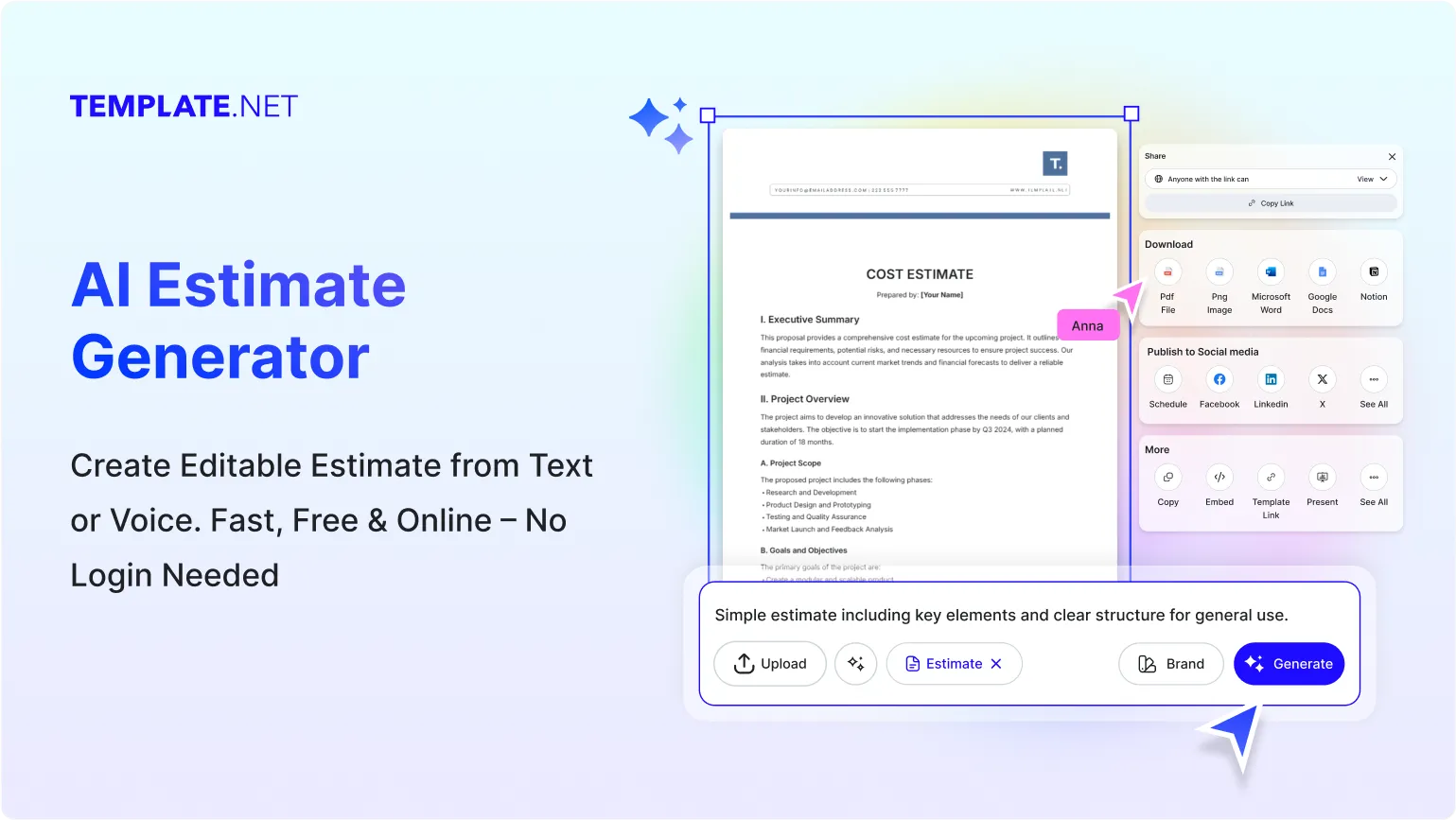 Free AI Estimate Generator, Free AI Estimate Maker Online
