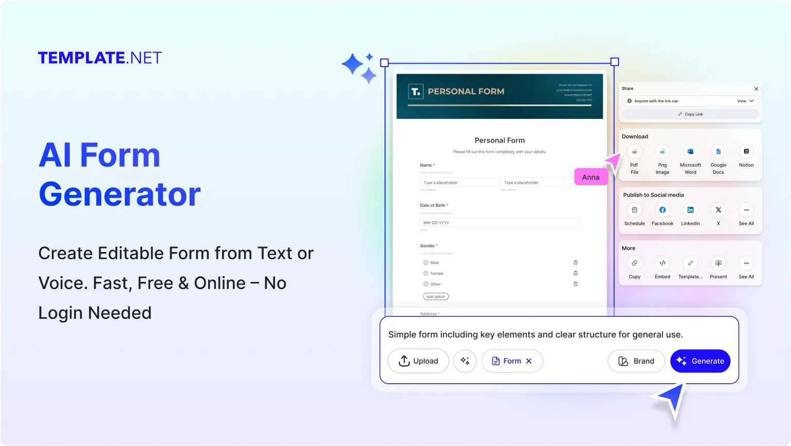 Free AI Form Generator, Free Editable Form Maker Online
