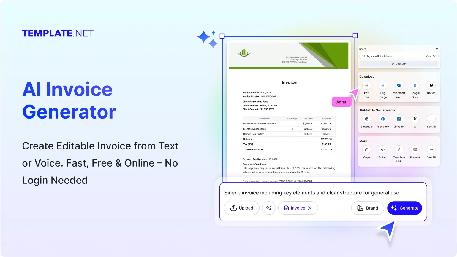 Free AI Invoice Generator, Free Invoice Maker Online