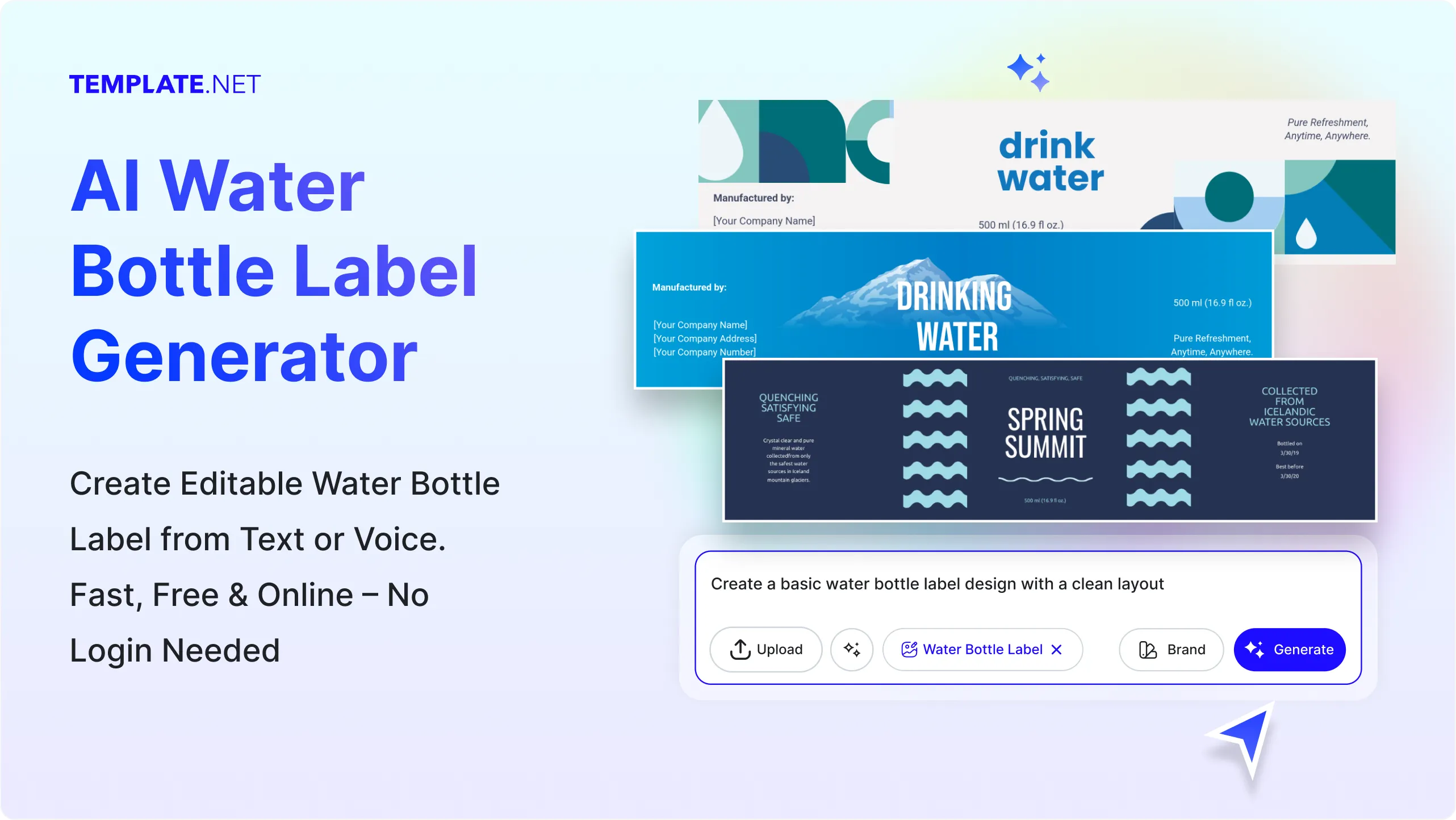Free AI Water Bottle Label Generator, Free Water Bottle Label Maker Online