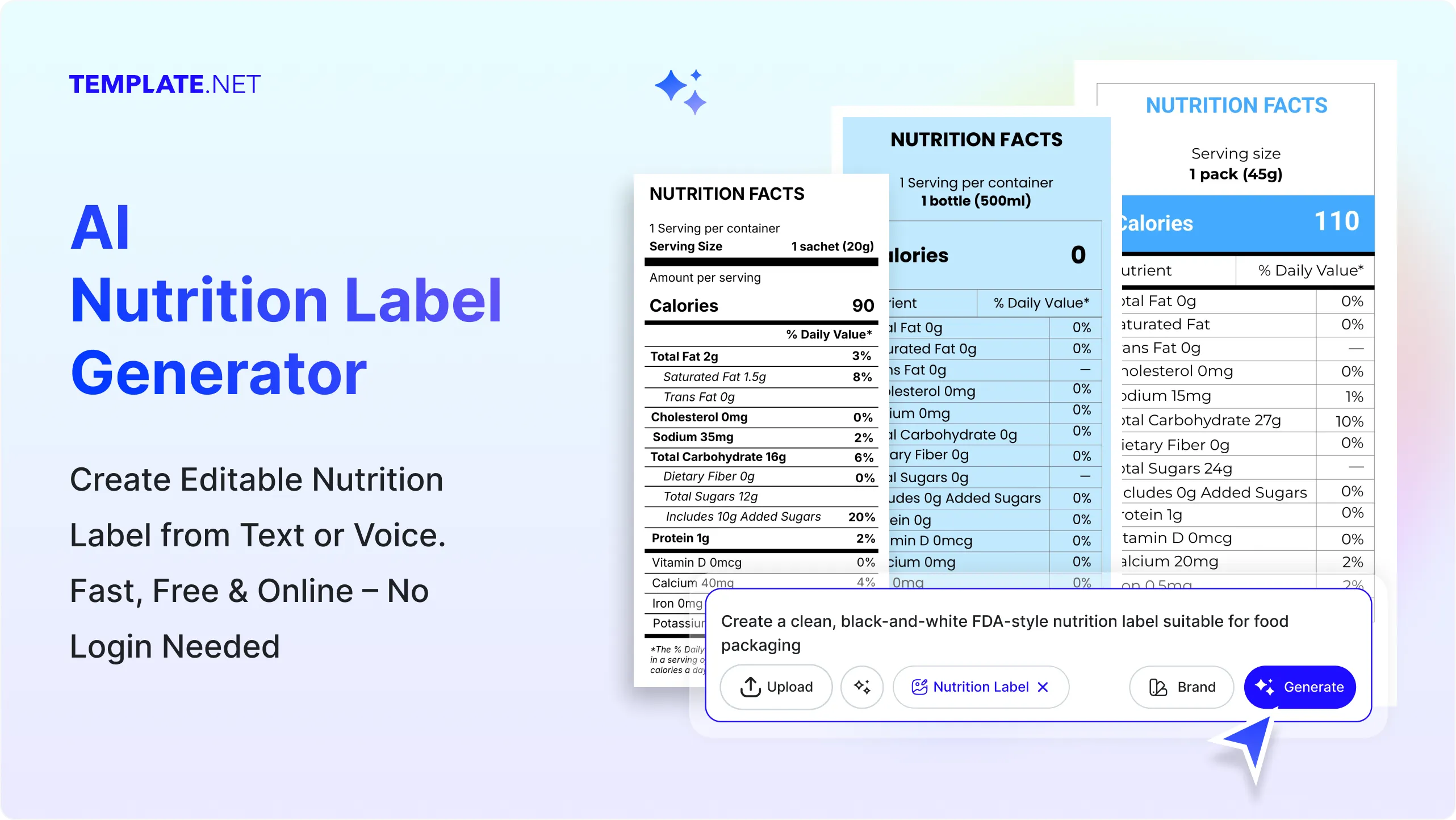 Free AI Nutrition Label Generator, Free Nutrition Label Maker Online