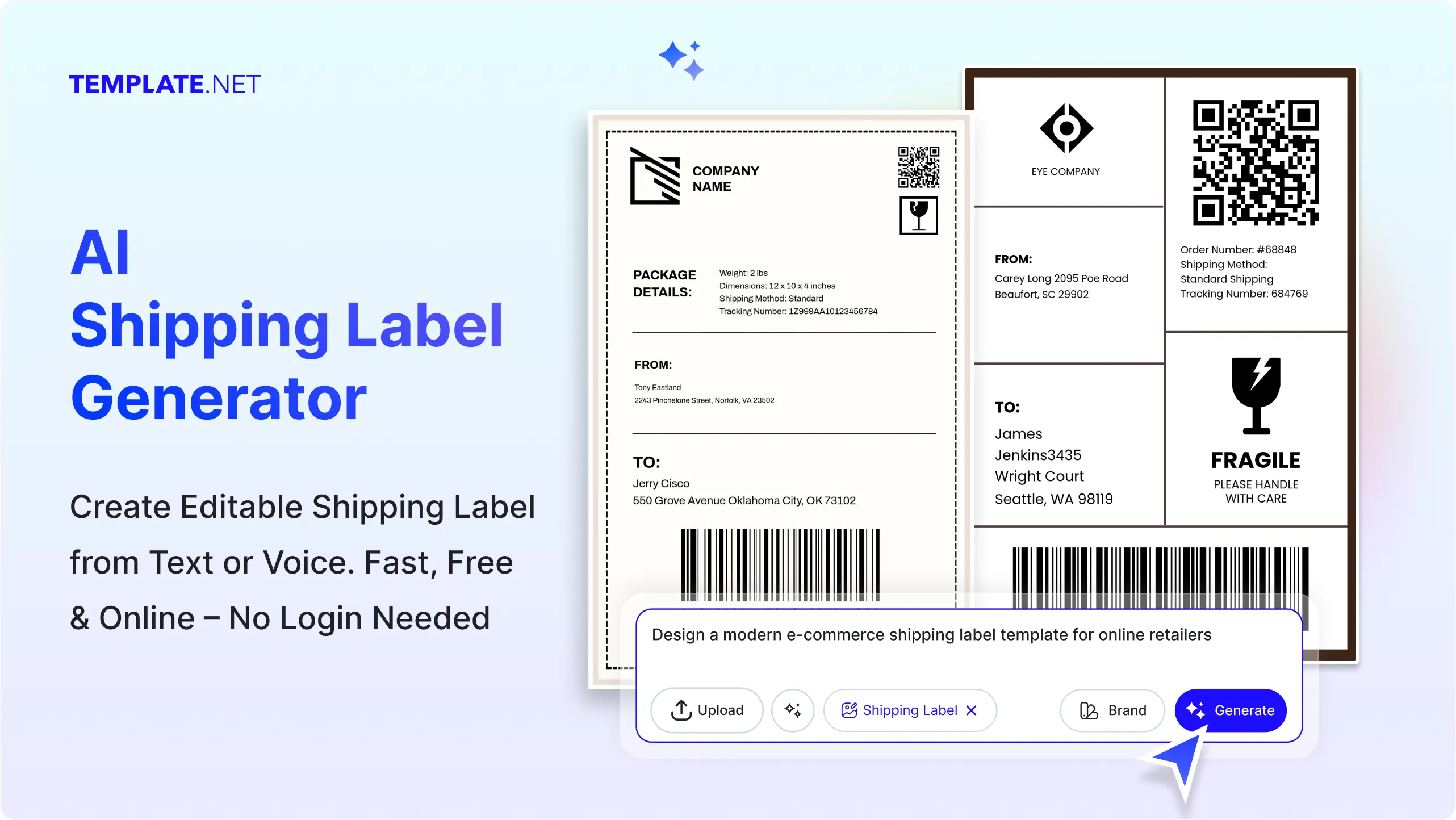 Free AI Shipping Label Generator, Free Shipping Label Maker [ No Signup ]
