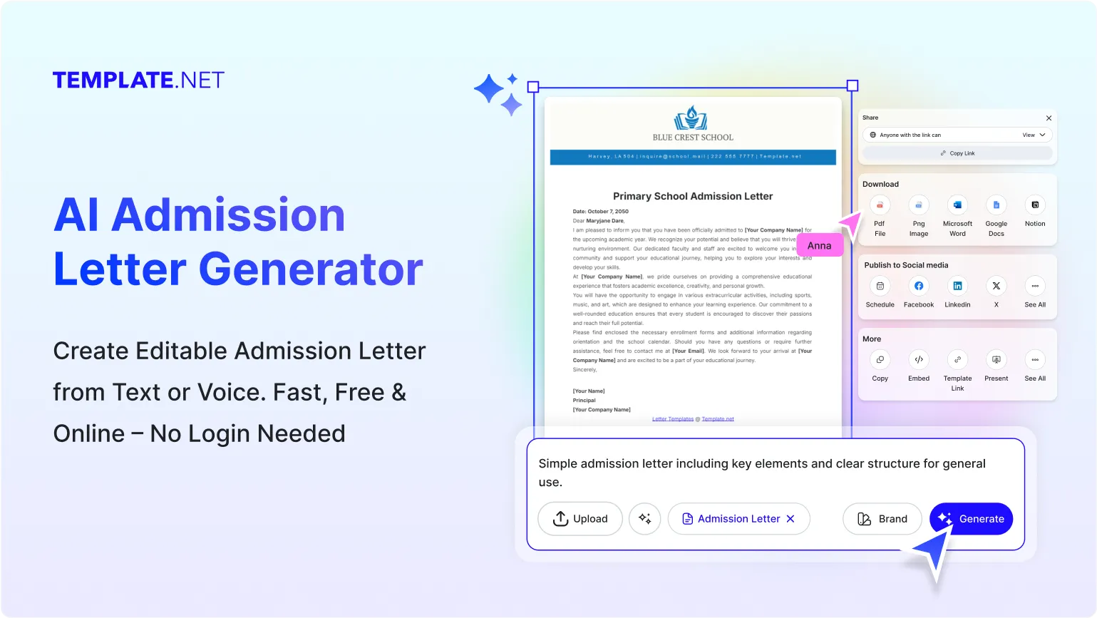 Free AI Admission Letter Generator, Free Admission Letter Maker Online