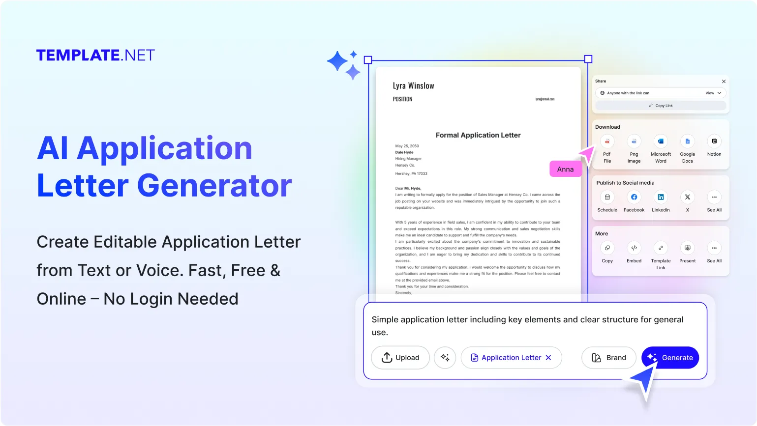Free AI Application Letter Generator, Free Application Letter Maker Online