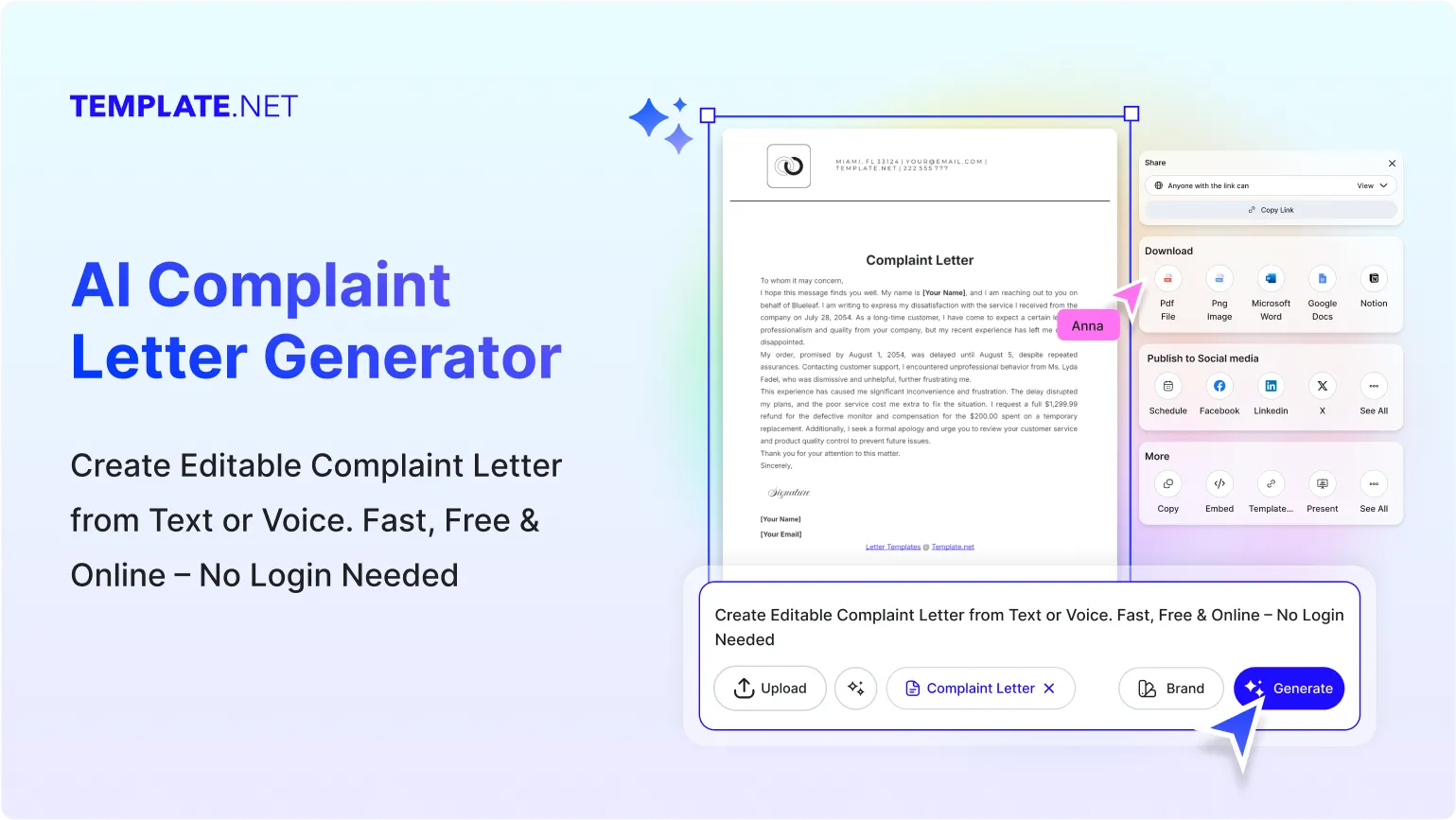 Free AI Complaint Letter Generator, Free Complaint Letter Maker Online