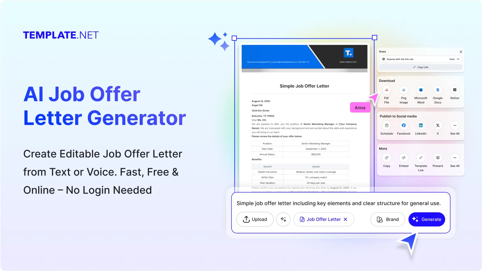 Free AI Job Offer Letter Generator, Free Job Offer Letter Maker Online