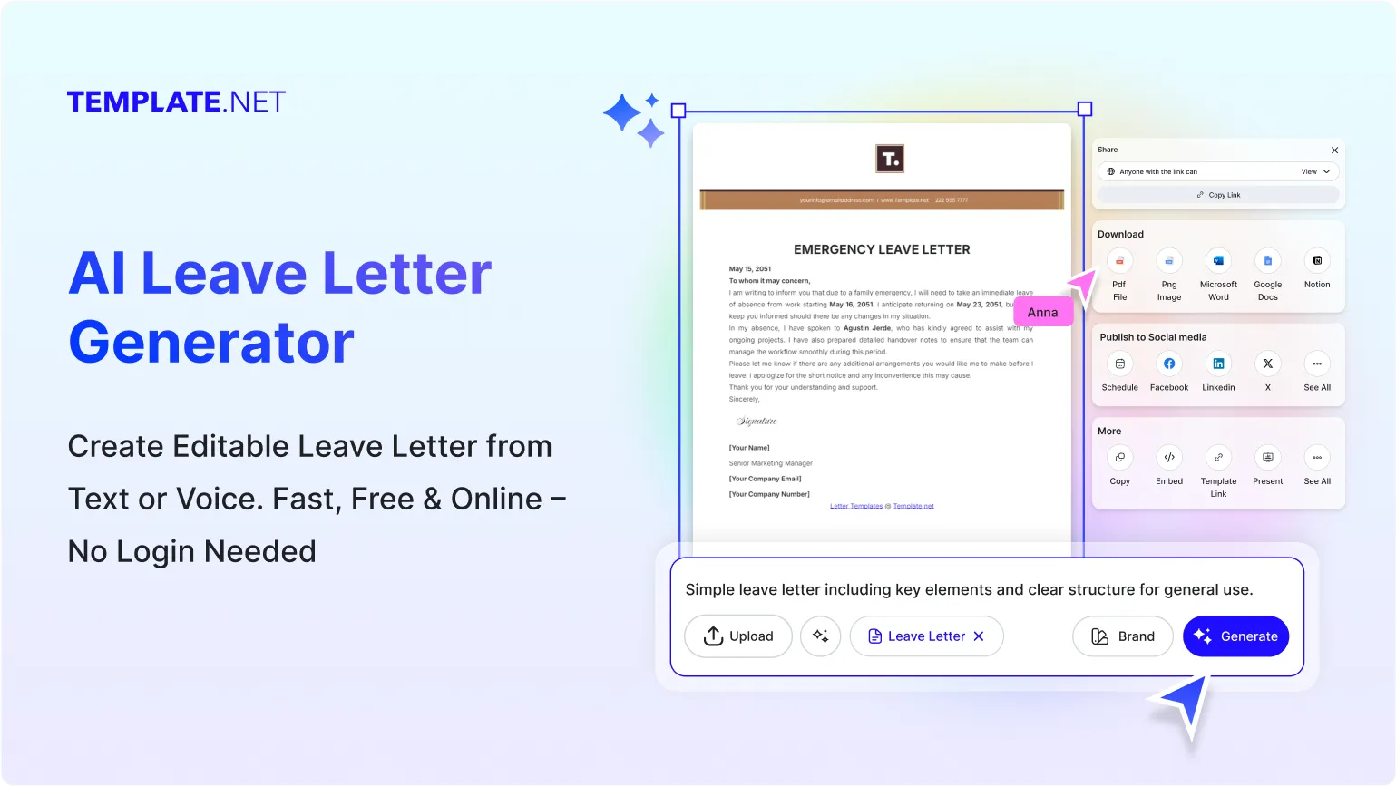 Free AI Leave Letter Generator, Free Leave Letter Maker Online