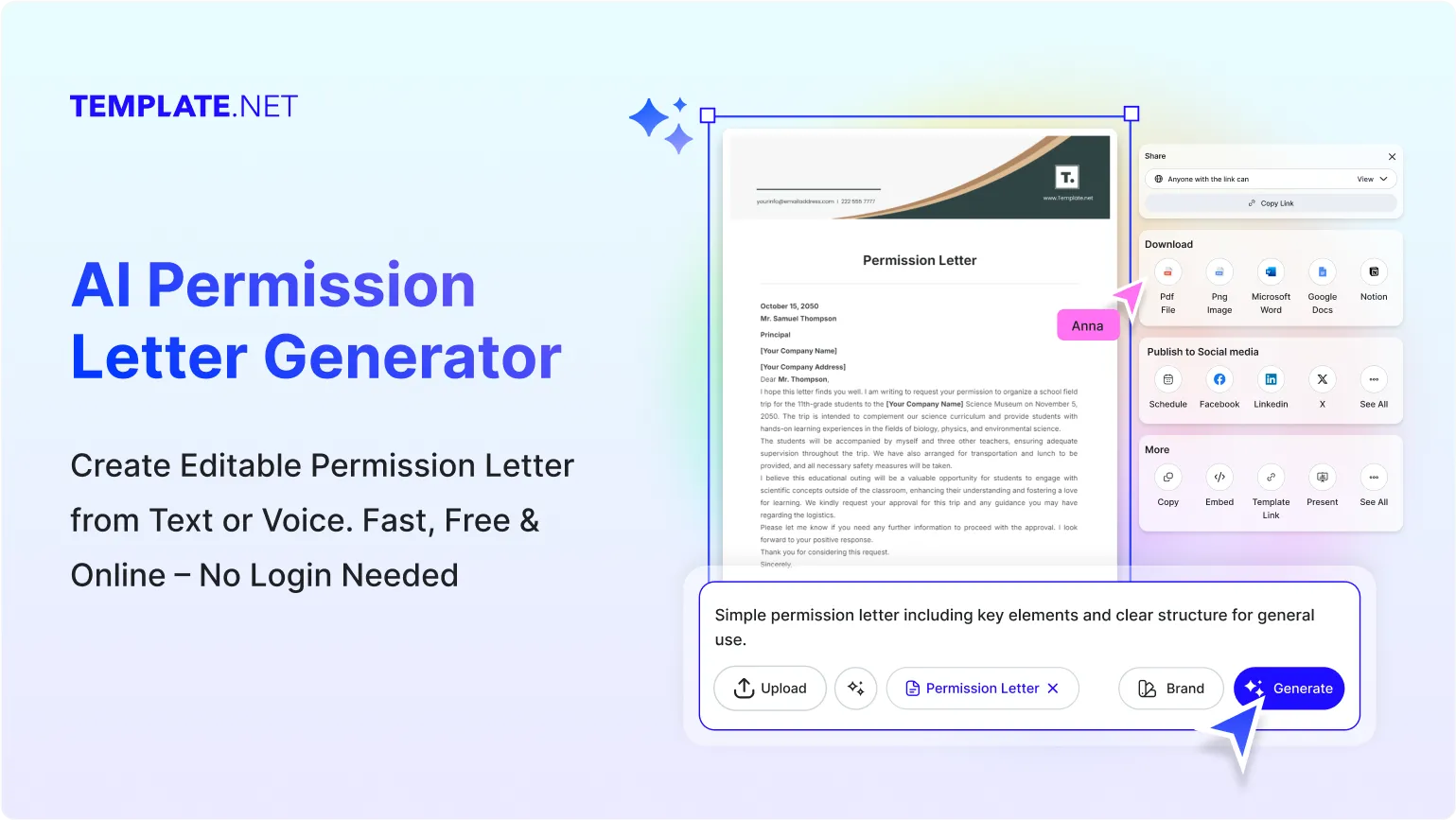 Free AI Permission Letter Generator, Free Permission Letter Maker Online