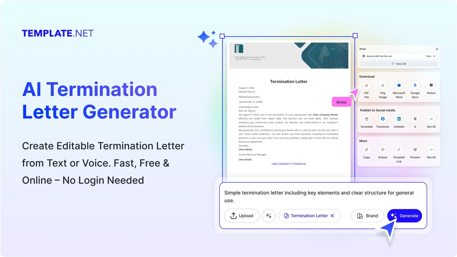 Free AI Termination Letter Generator, Free Termination Letter Maker Online