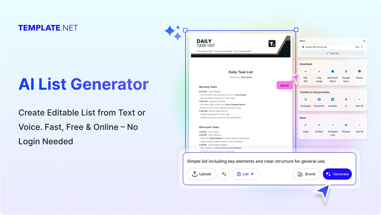 Free AI List Generator, Free AI List Maker Online