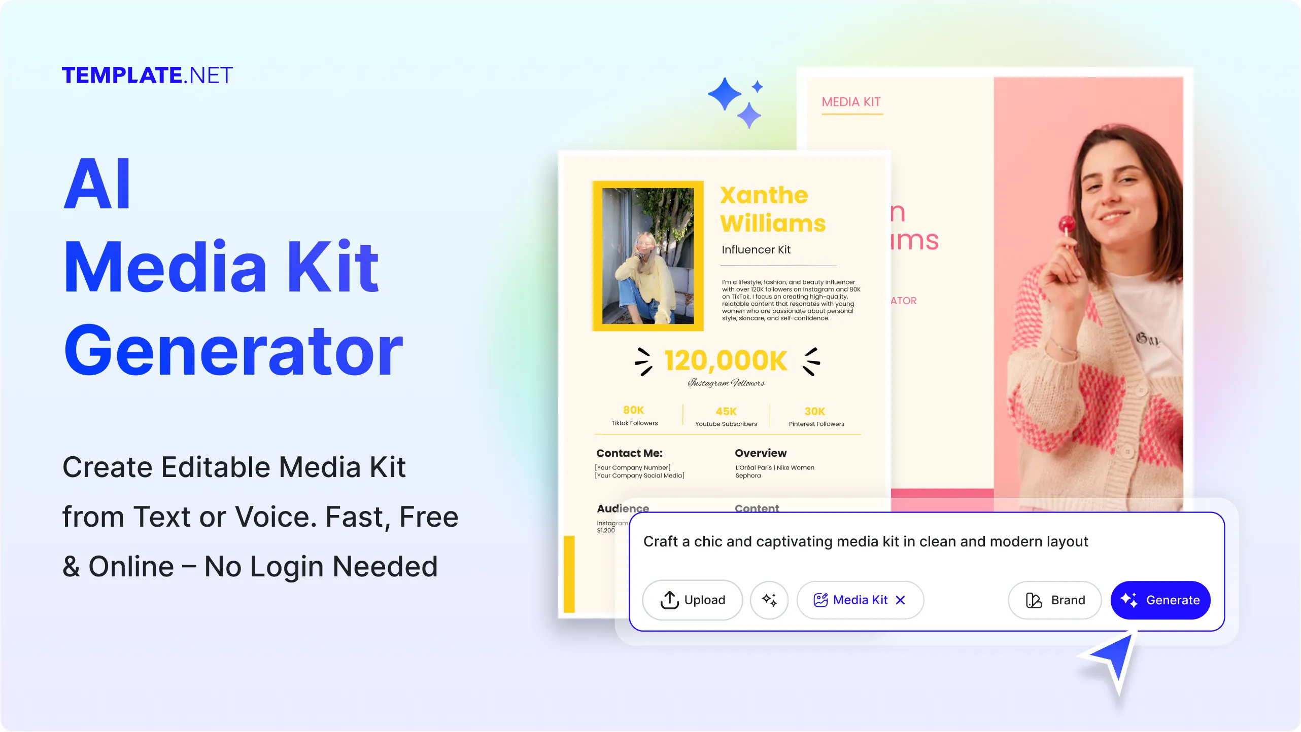 Free AI Media Kit Generator, Free Media Kit Maker Online